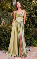 BEATRICE GOWN - A-LINE DRESS WITH DRAPED COWL BACK