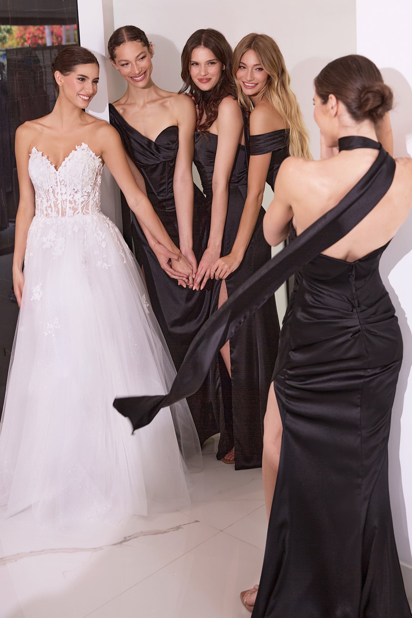 AUDRA GOWN - ONE SHOULDER LUXE SATIN CORSET DRESS