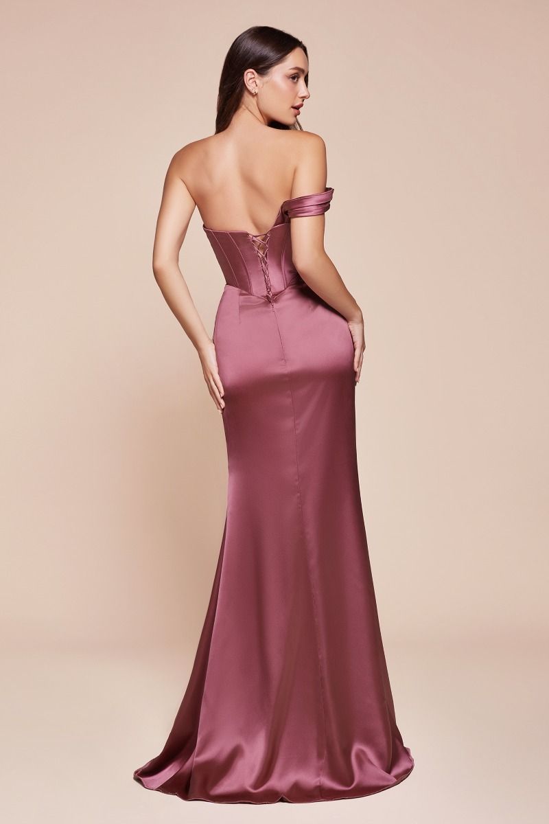AUDRA GOWN - ONE SHOULDER LUXE SATIN CORSET DRESS