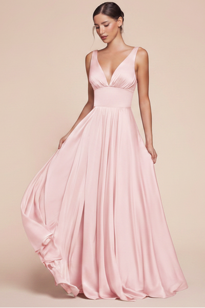 Kinsley Gown - Soft Satin A-line Dress