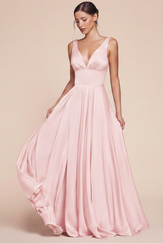 Kinsley Gown - Soft Satin A-line Dress