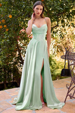 COSIMA GOWN - LUXE SATIN A-LINE CORSET DRESS