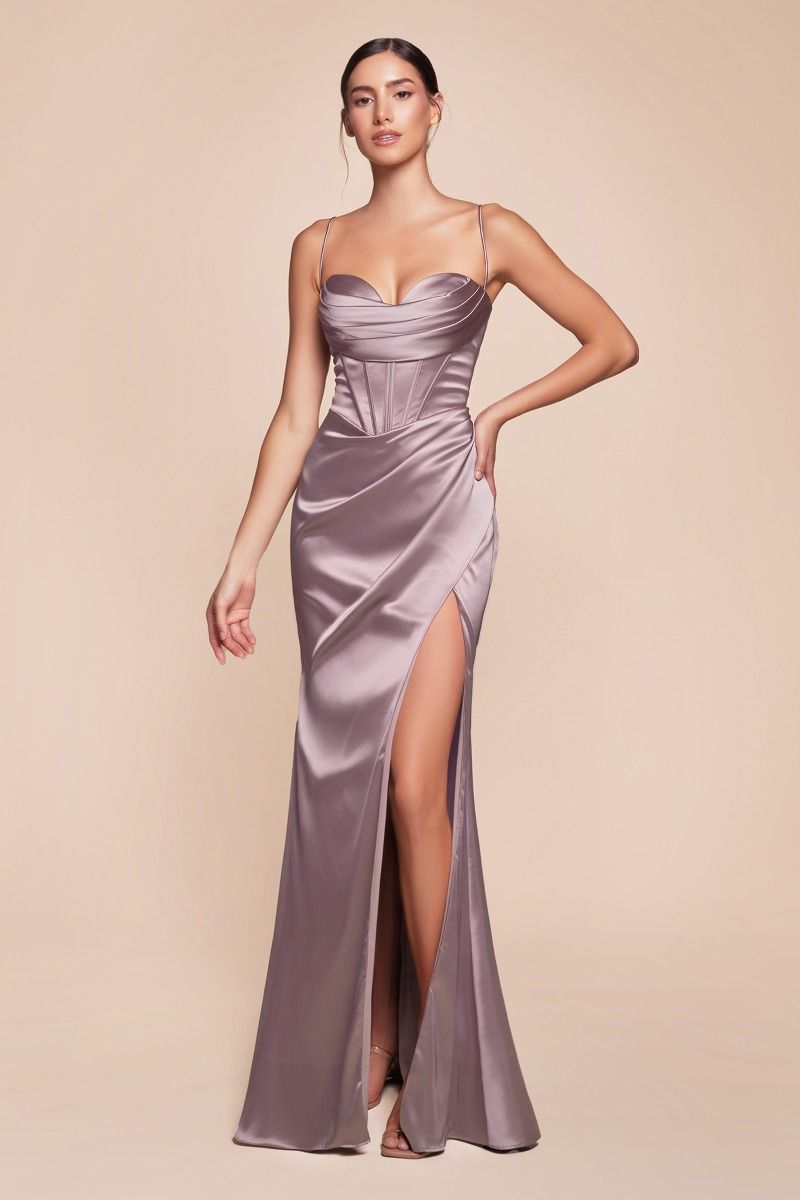 YVETTE GOWN - LUXE SATIN CORSET DRESS