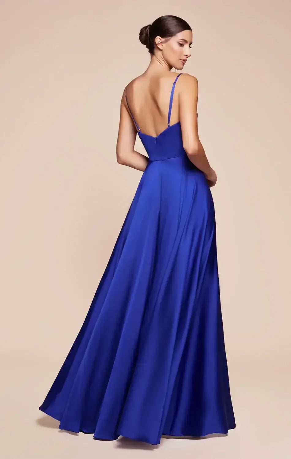 ERICA GOWN - ROYAL - SOFT SATIN A-LINE SWEETHEART NECKLINE