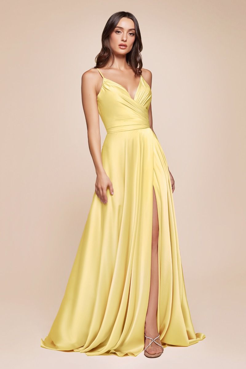 silk light yellow dress Feels Like Luxe Maxi Dress Yellow Size XL from Hello Molly