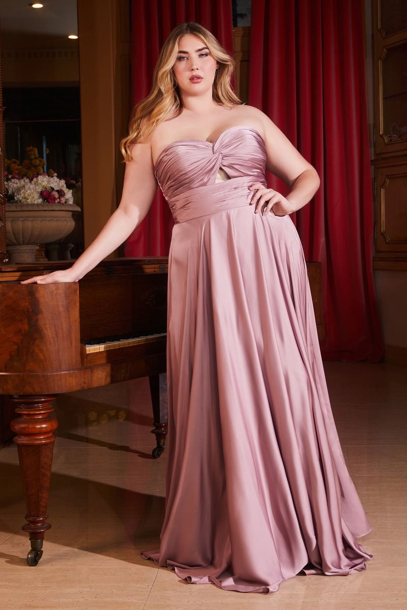 Lady Black Tie - Madigan Gown - Strapless A-line Soft Satin Keyhole Dress - Size 4 Lady Black Tie - Madigan Gown - Strapless A-line Soft Satin Keyhole Dress - Size 4