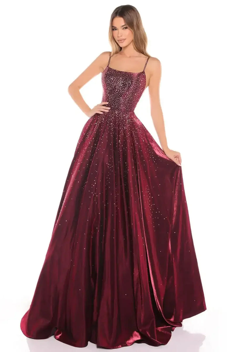 87292 - Amarra - Hot Stone Ball Gown With Scoop Neckline