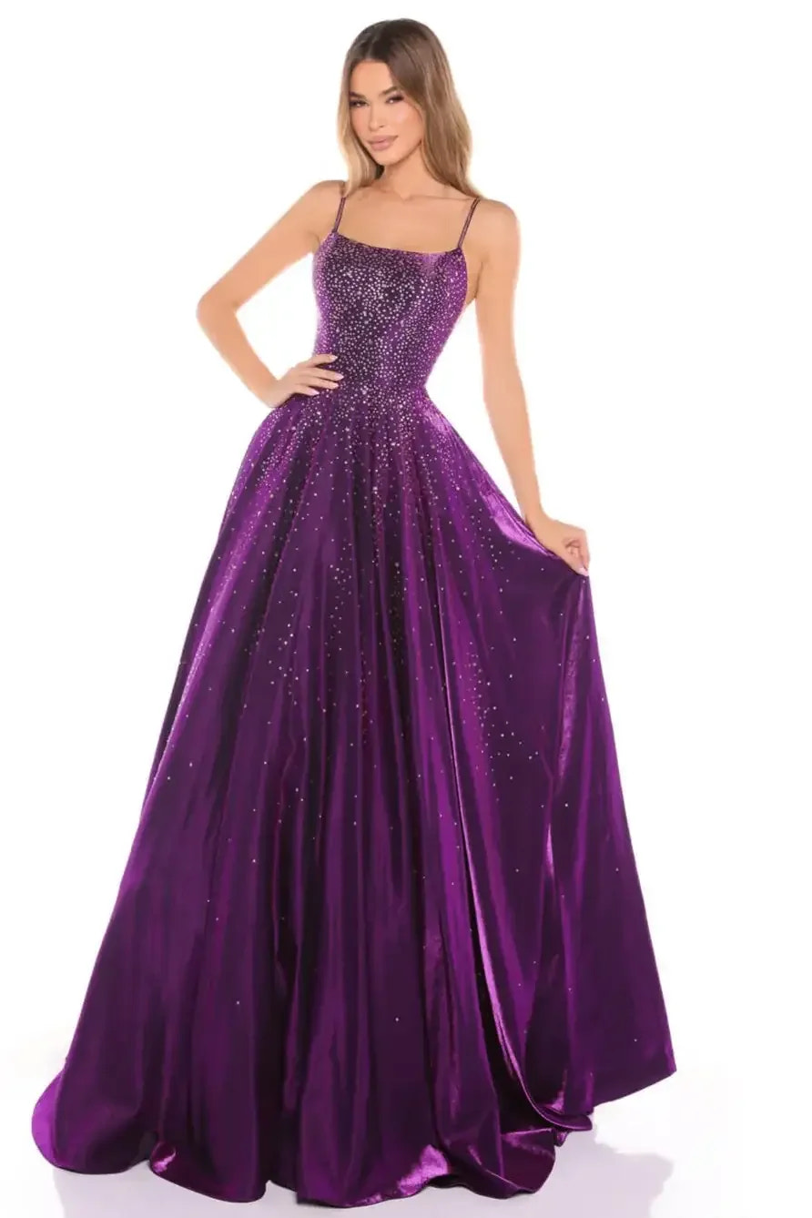 87292 - Amarra - Hot Stone Ball Gown With Scoop Neckline