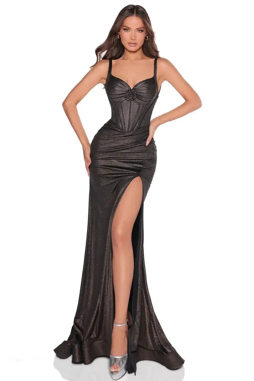 88234 - Amarra - Sparkly Fitted Dress With Corset Bodice