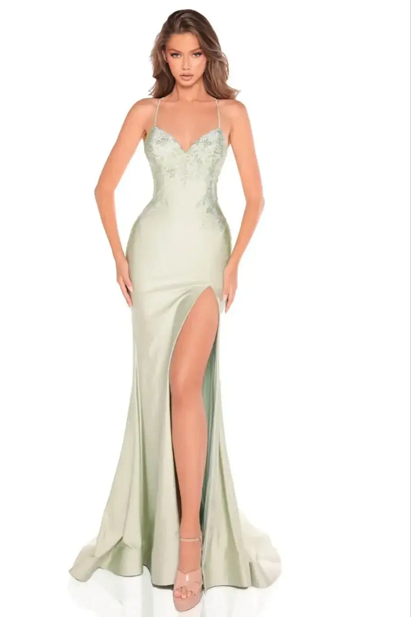 88235 - Amarra - Fitted Hot Stone Gown With V-Neckline