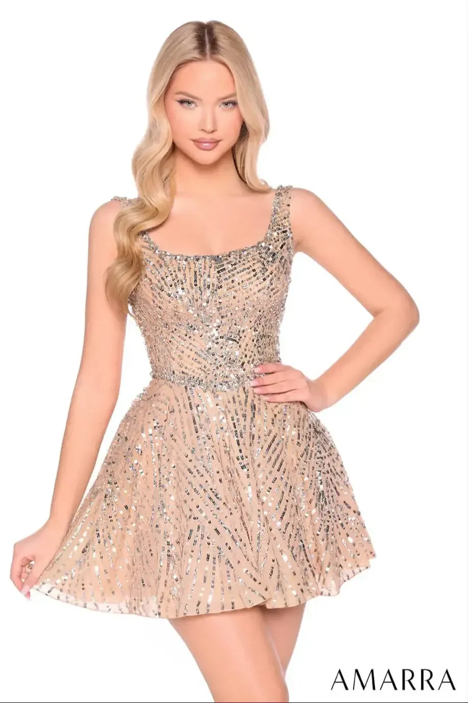 88967 - Amarra - Sequin A-Line Mini Party Dress