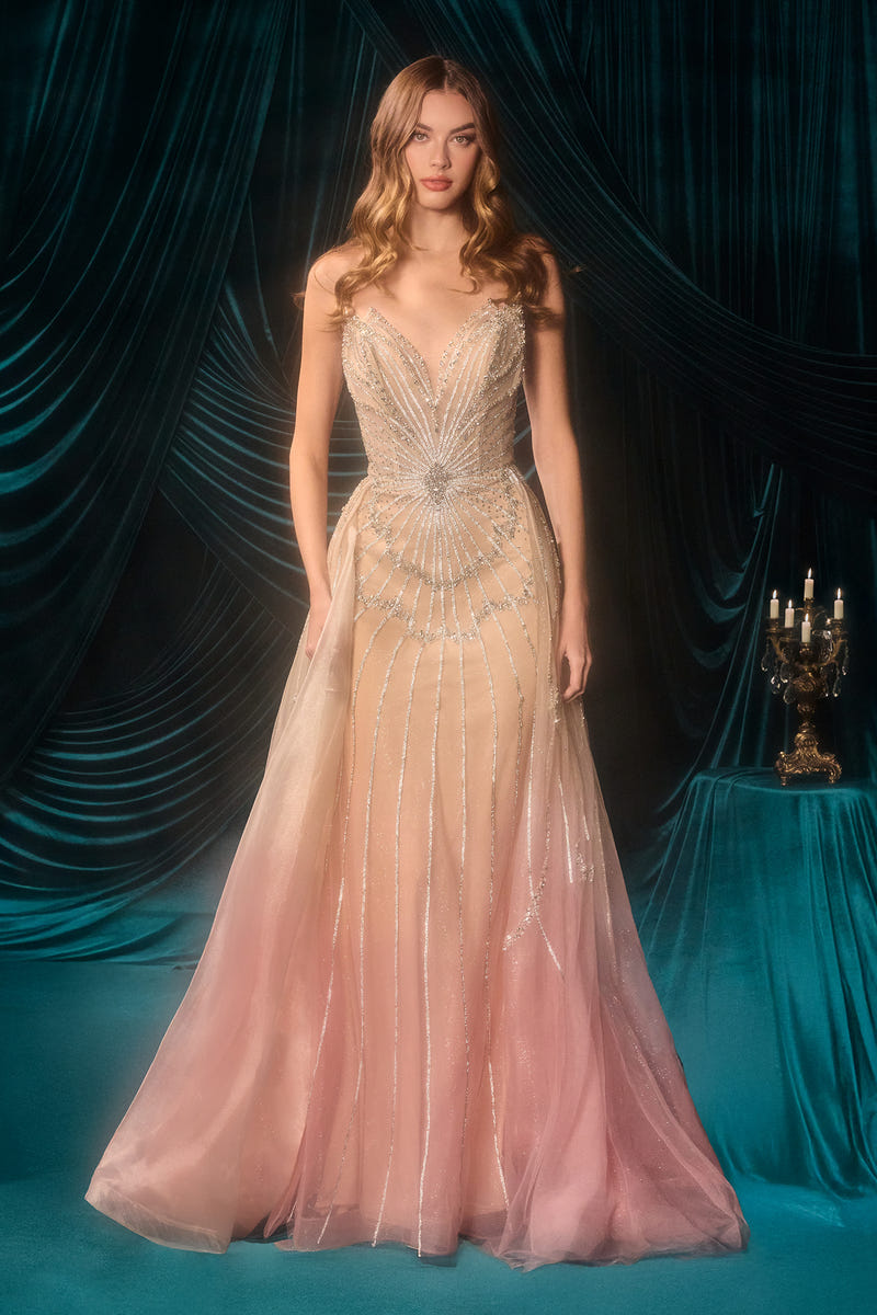 A1508 - Ombre Tulle Gown - Andrea & Leo