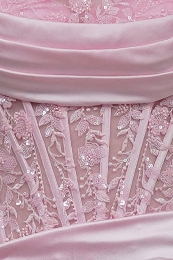 Leah Mini Dress - Lace Corset Satin Homecoming Dress
