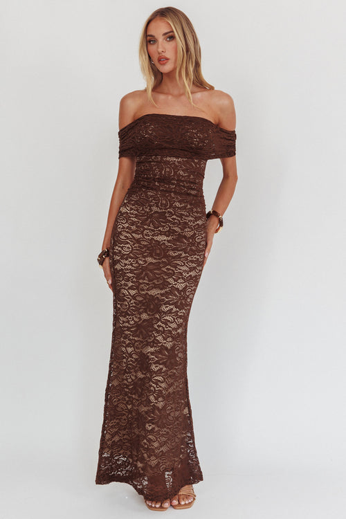 Dulce Lace Maxi Dress - Chocolate