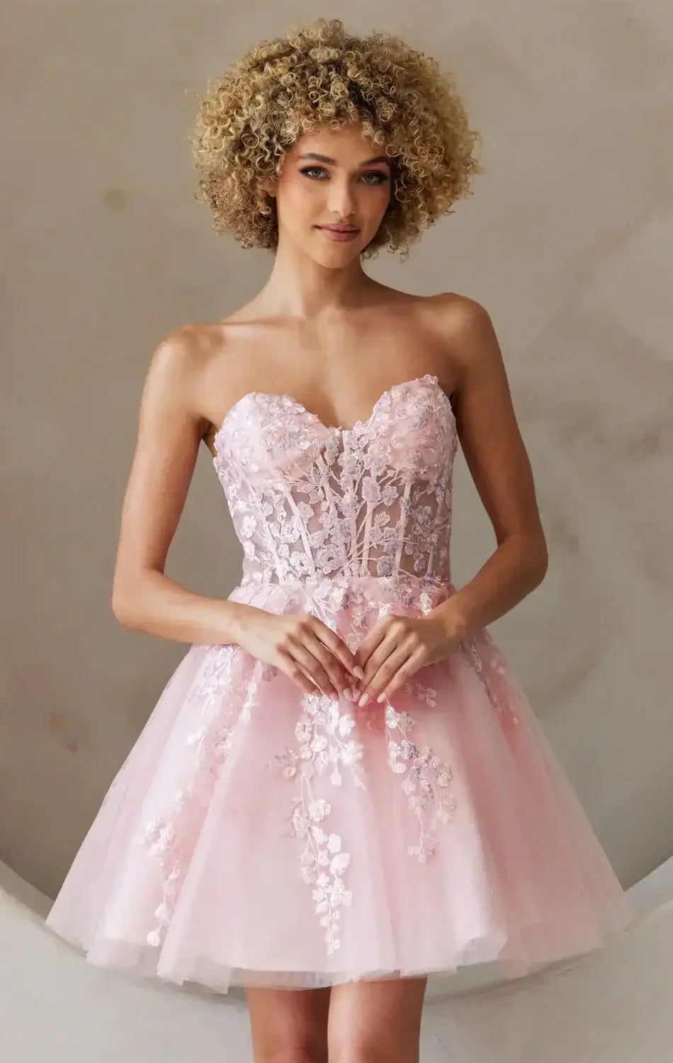 POSEY MINI DRESS - FLORAL LACE CORSET COCKTAIL DRESS