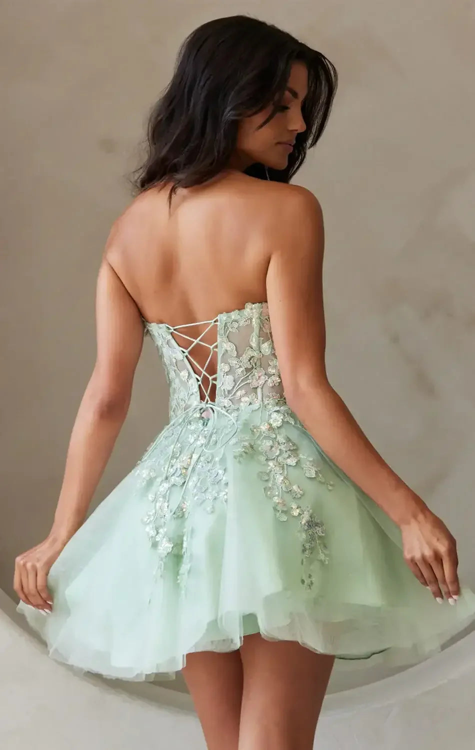 POSEY MINI DRESS - FLORAL LACE CORSET COCKTAIL DRESS