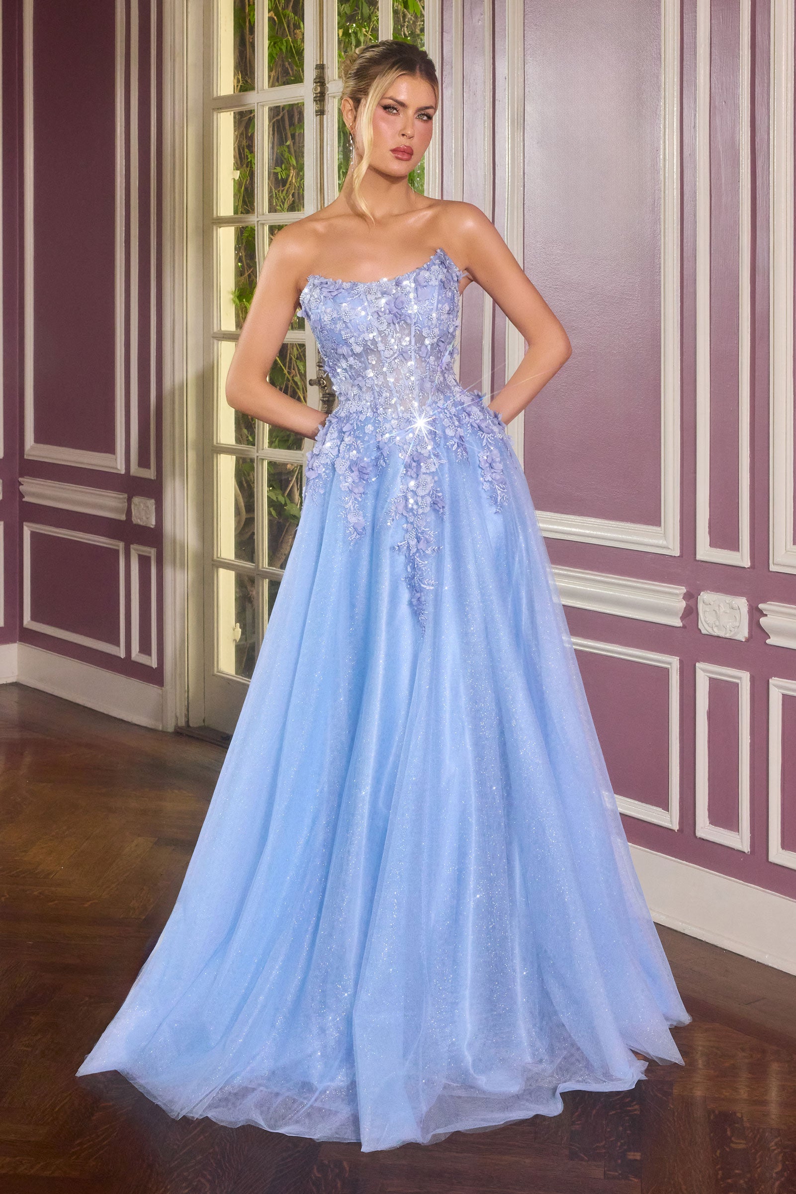 Elegant Light Blue Dutchess Gown | Lady Black Tie Formal Dresses Elegant Light Blue Dutchess Gown | Lady Black Tie Formal Dresses
