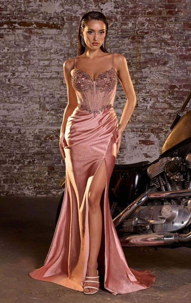 PAXTON GOWN - FLORAL BEADED LONG EVENING DRESS