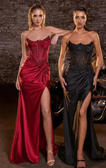 MAVERICK GOWN - STRAPLESS BEADED CORSET EVENING DRESS