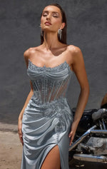 MAVERICK GOWN - STRAPLESS BEADED CORSET EVENING DRESS
