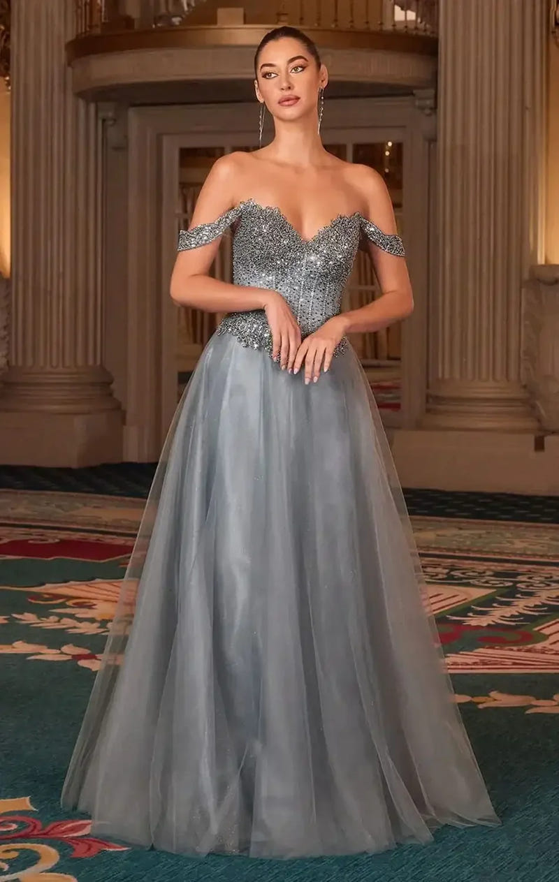 NOELLE GOWN - A-LINE GLITTER TULLE DRESS