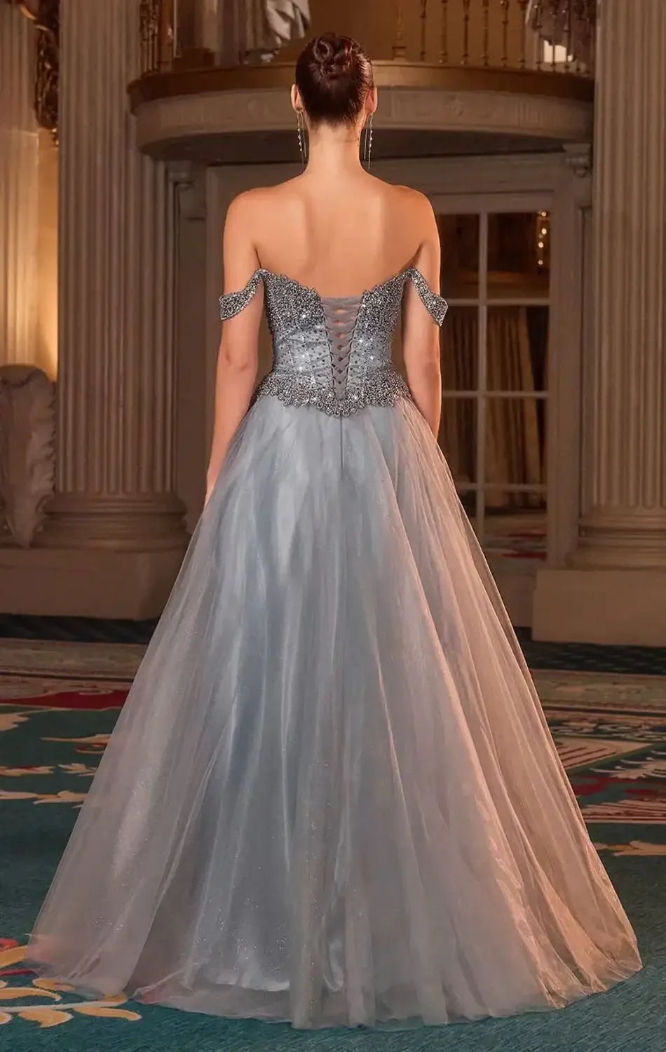 NOELLE GOWN - A-LINE GLITTER TULLE DRESS