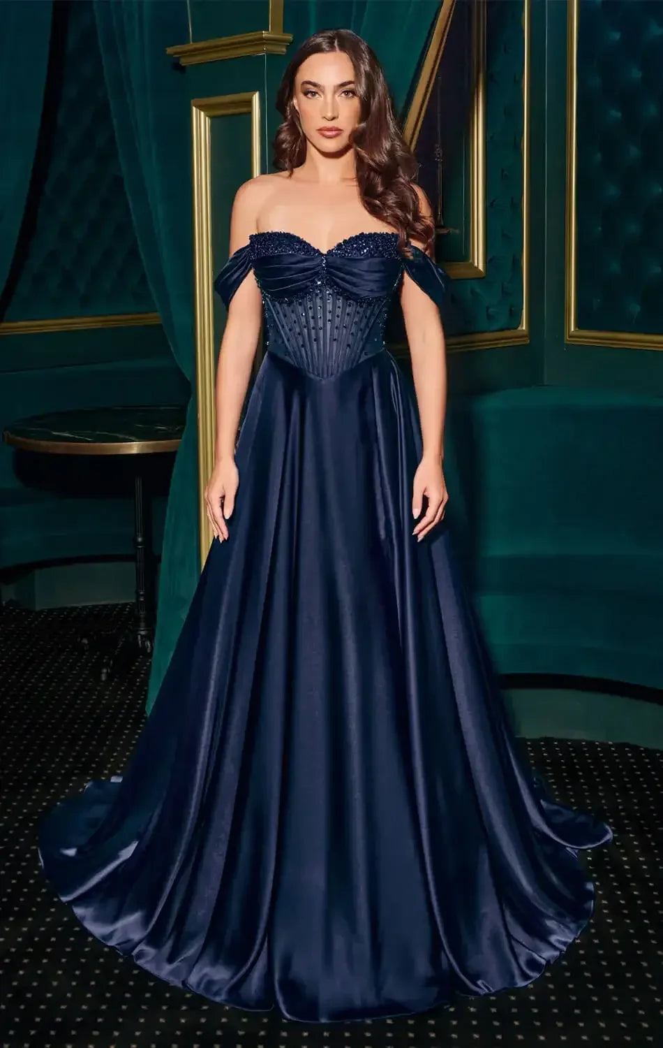 Melanie Gown - A-line Dress with Beaded Bodice & Corset Back