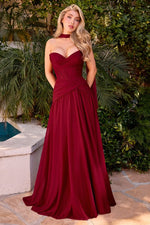 Kimberly Gown - Chiffon A-line Dress With Scarf