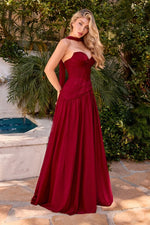 Kimberly Gown - Chiffon A-line Dress With Scarf