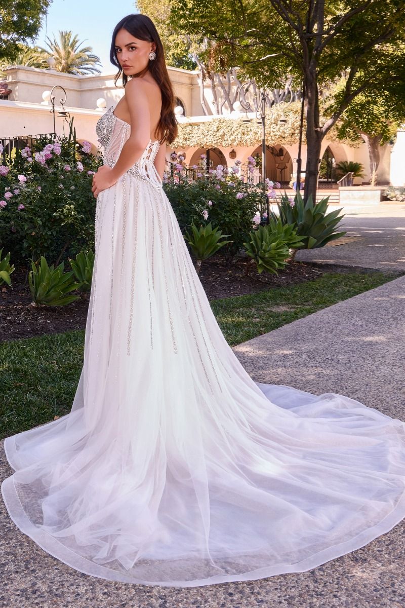 Ellington Gown - Crystal Embellished Wedding Dress with Overskirt