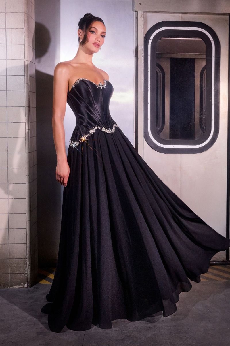 Georgina Corset Ball Gown With Scarf