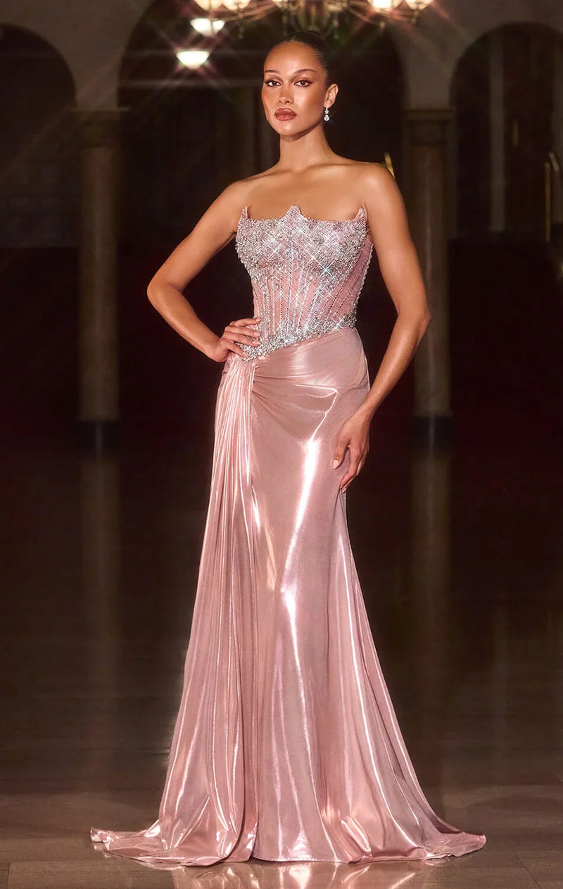 Ivanna Gown - High Shine Crystal Embellished Strapless Dress