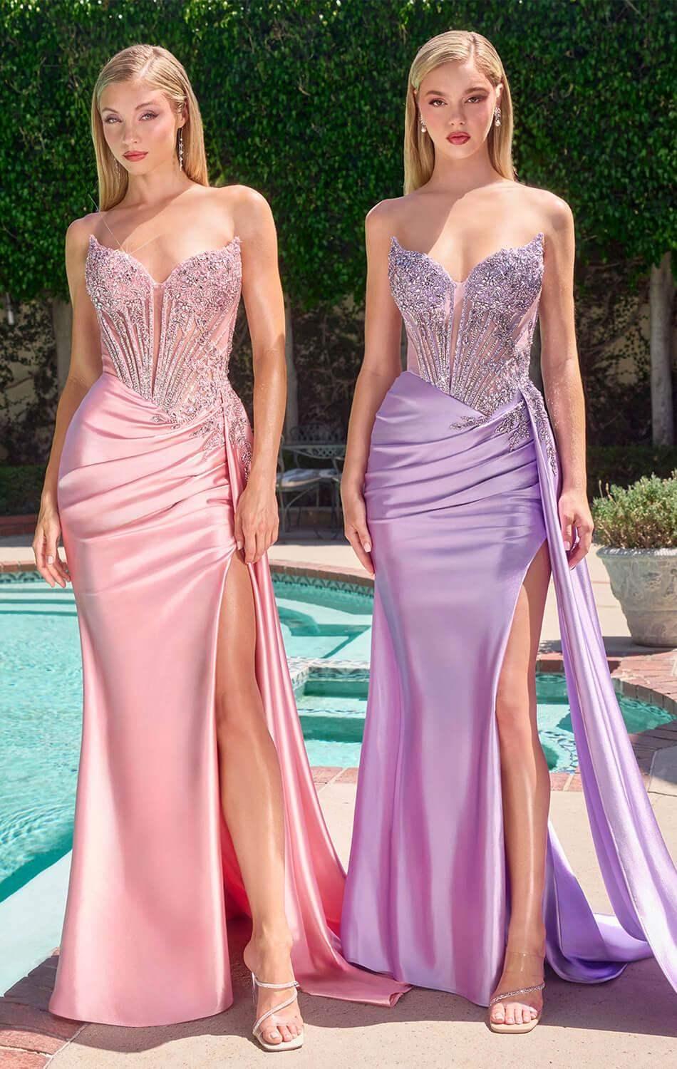 CASPIAN GOWN - EVENING DRESS WITH BEADED CORSET BODICE