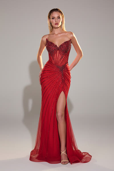Mackenzie Gown - Fitted Strapless Crystal Dress