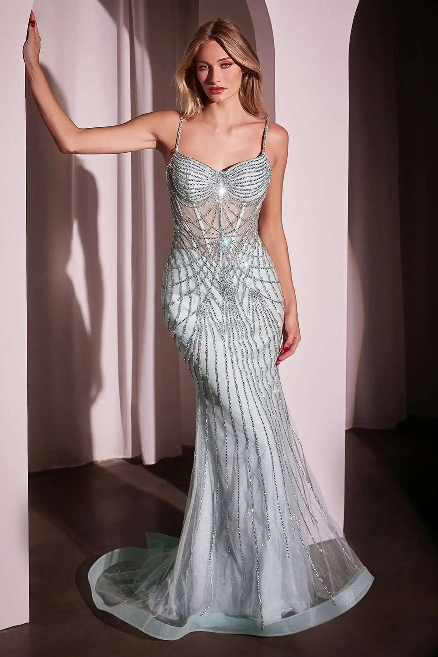 Gale Gown - Sweetheart Crystal Beaded Prom Gown