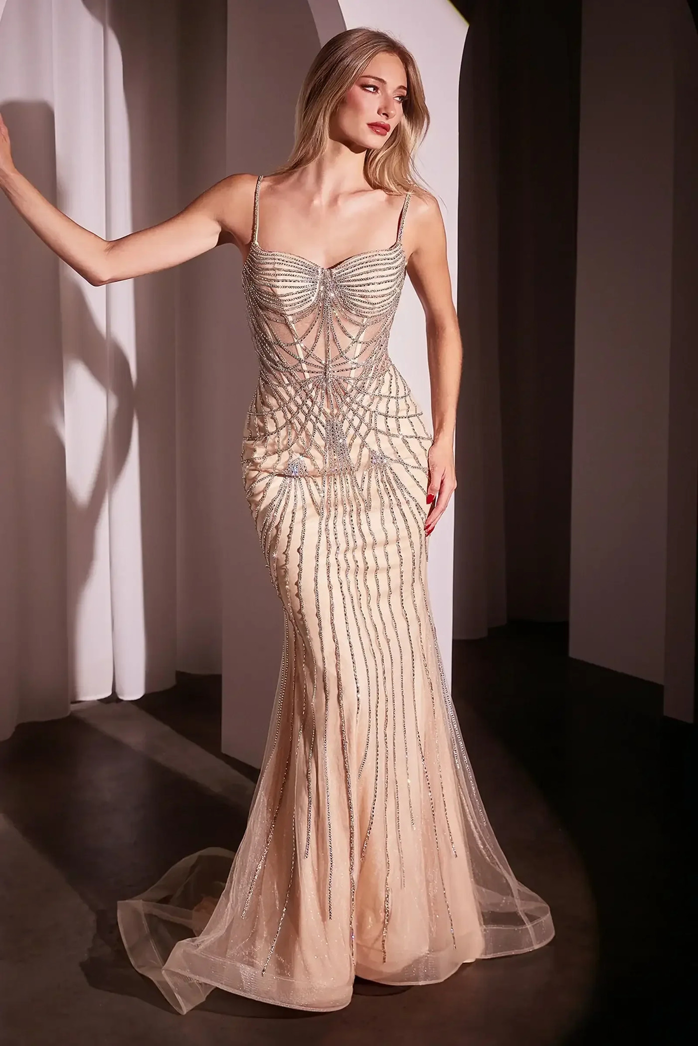 Gale Gown - Sweetheart Crystal Beaded Prom Gown