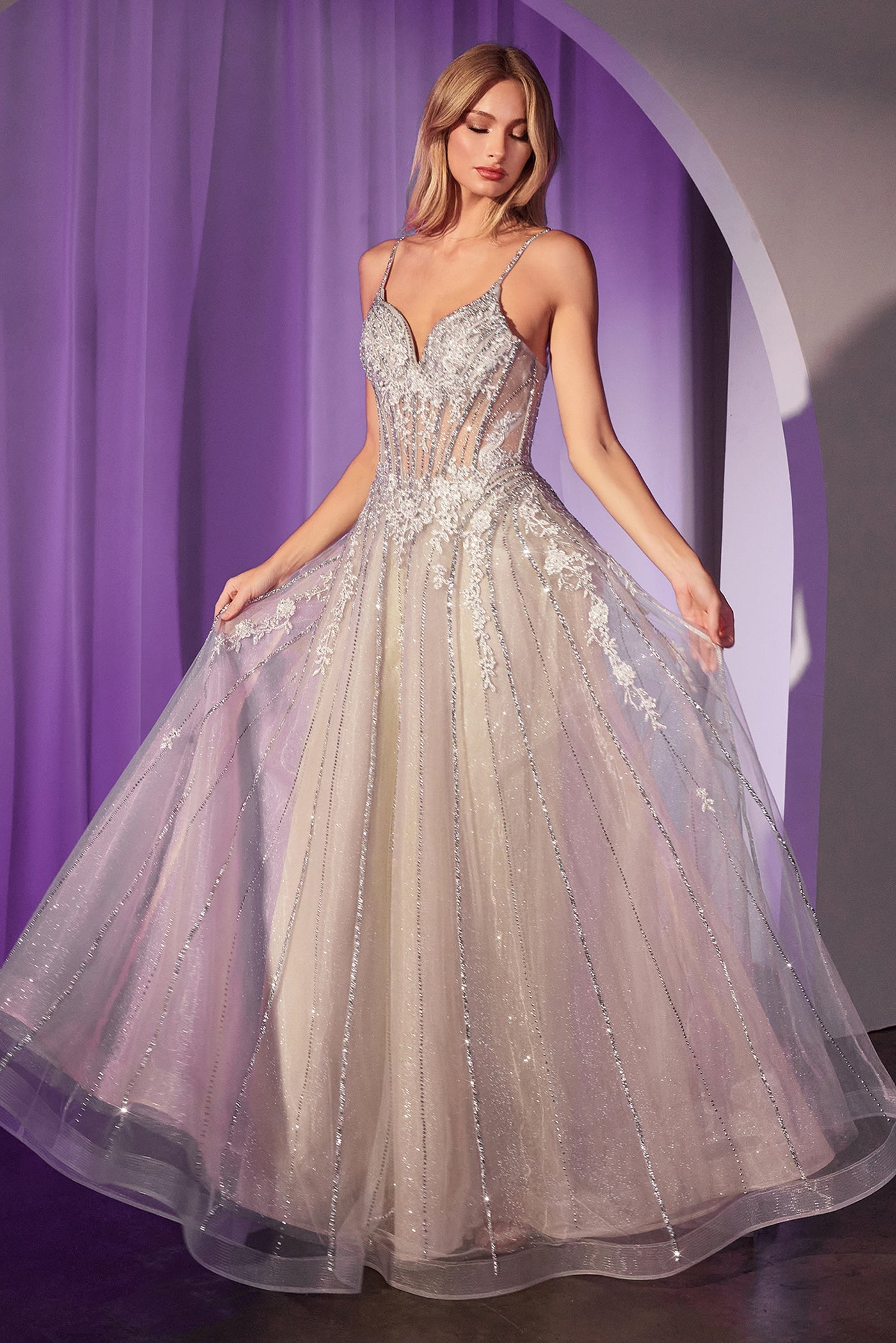 Lady Black Tie - Wynter Gown - Crystal-embellished A-line Tulle Dress - Size 10 Lady Black Tie - Wynter Gown - Crystal-embellished A-line Tulle Dress - Size 10