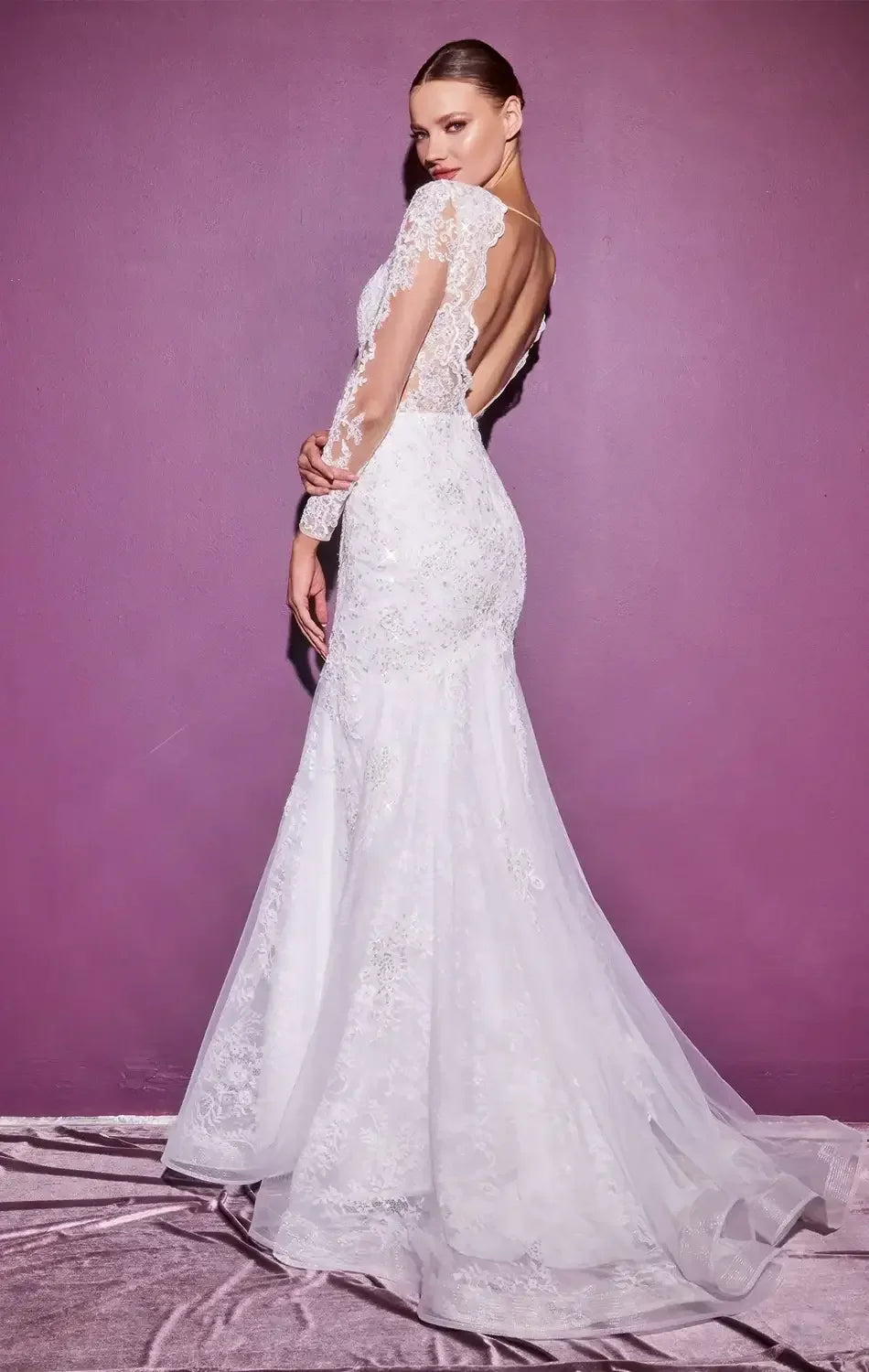 LILIBET GOWN - LAYERED LACE MERMAID BRIDAL GOWN