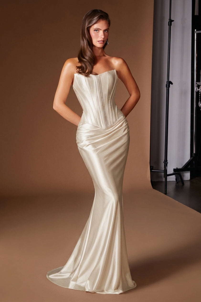 Chase Corset & Skirt Set - Off White Two Piece Gown | Lady Black Tie | Ladivine CH2602W OFF WHITE