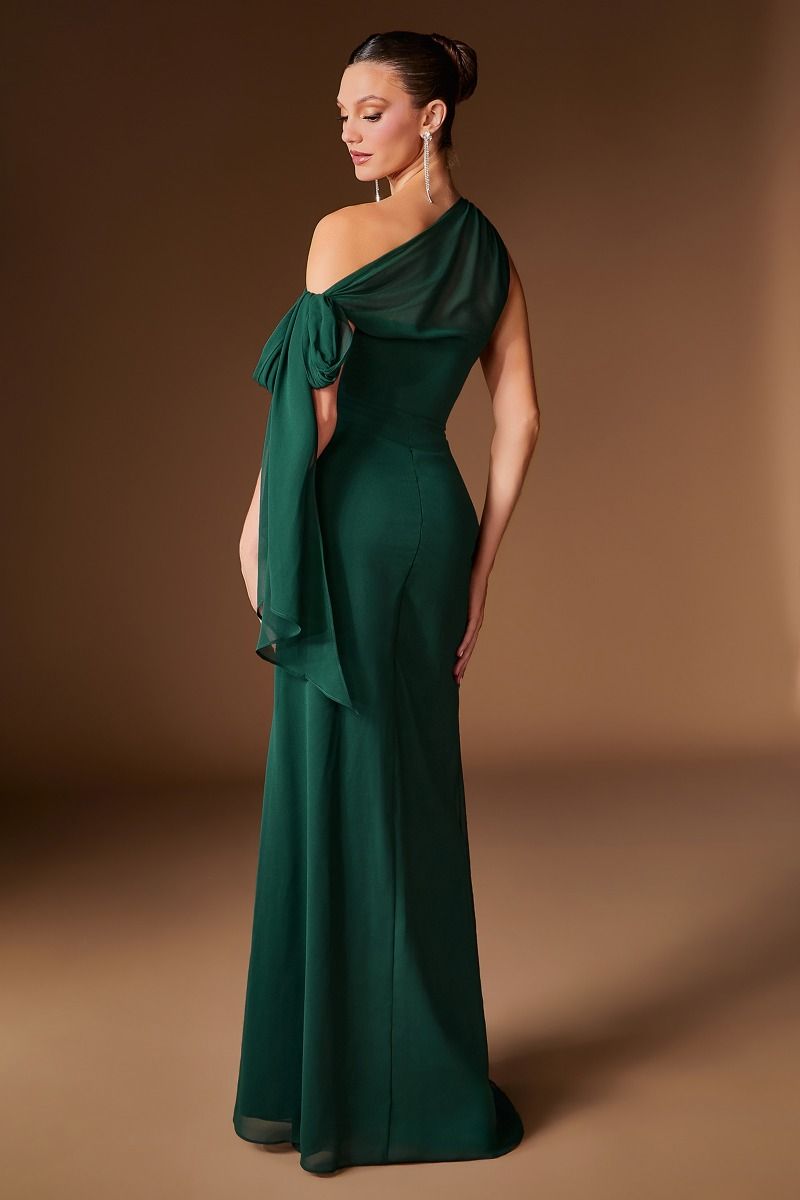 Barbara Gown - Chiffon Dress With Shoulder Tie