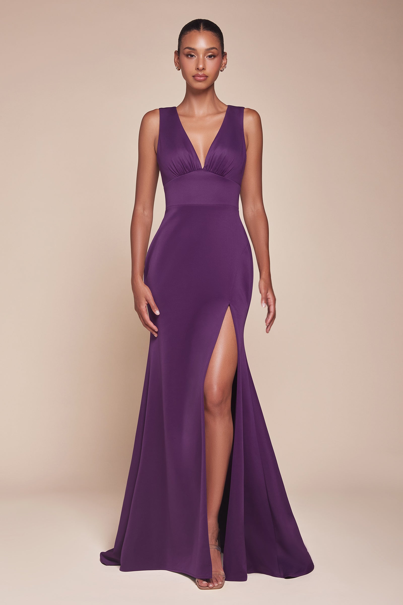 Cora Gown - V Neckline & Keyhole Back