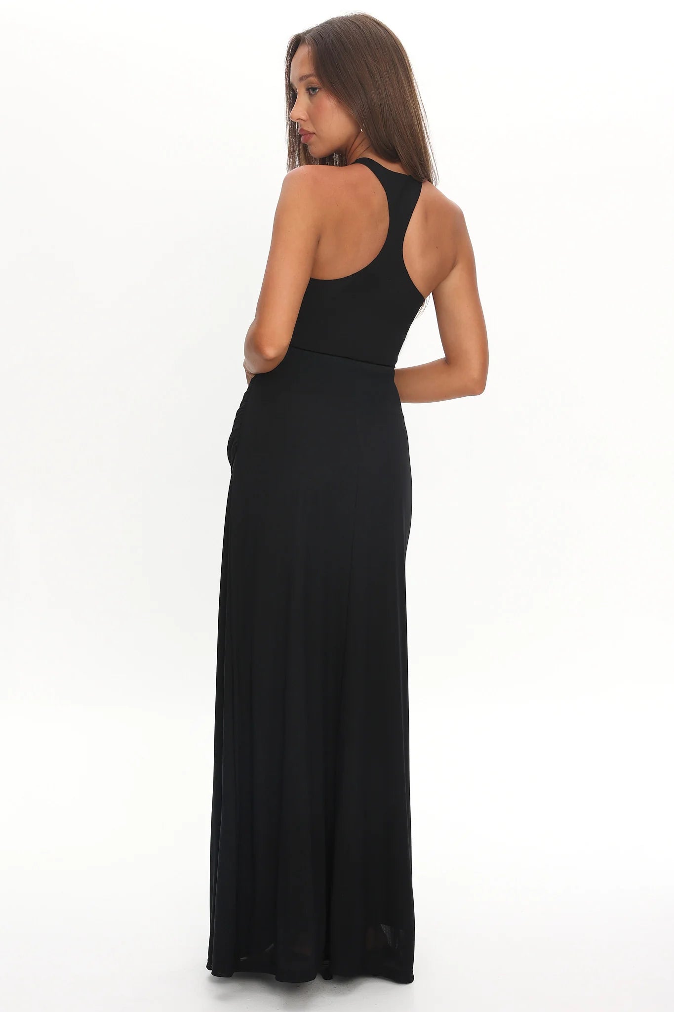 Solange Maxi Dress - Black Halter Long Dress