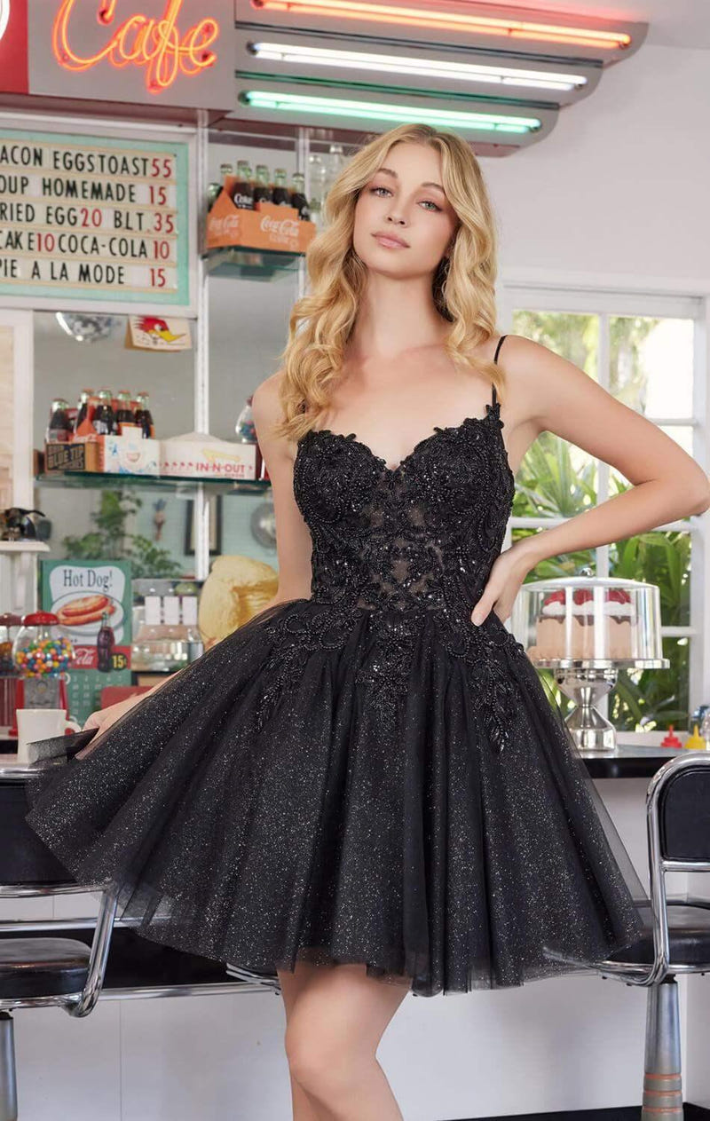 ROSEMARY A-LINE MINI DRESS - BLACK