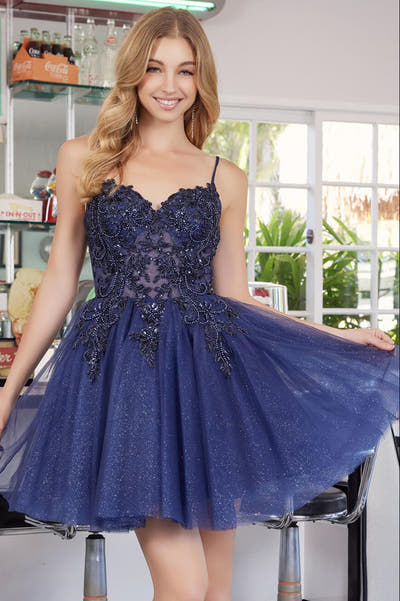 Rosemary Mini Dress - Glitter Tulle Cocktail Dress