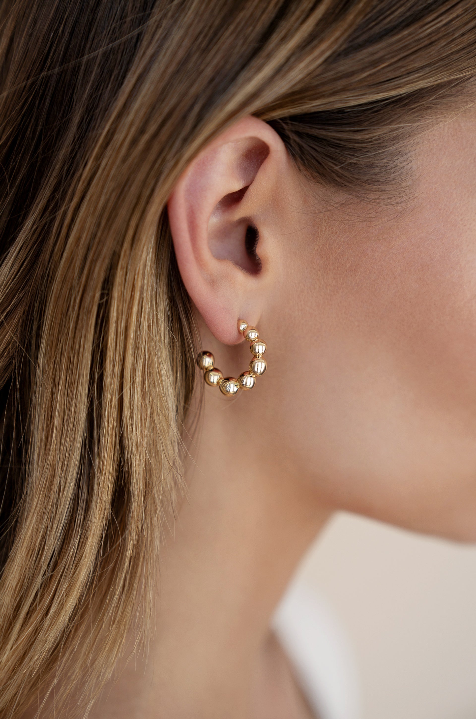 Bubble Huggie Hoop Earrings