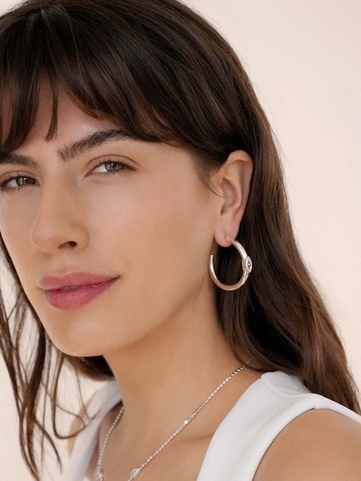 Medium Marquise Crystal Hoops