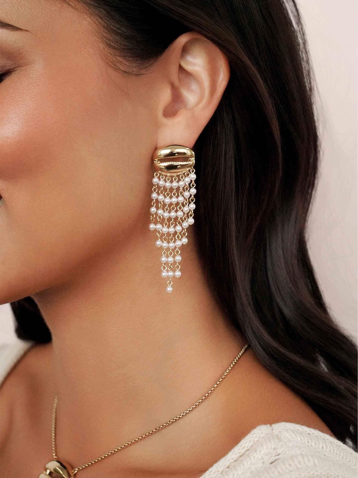 Mykonos Shell Dangle Earrings