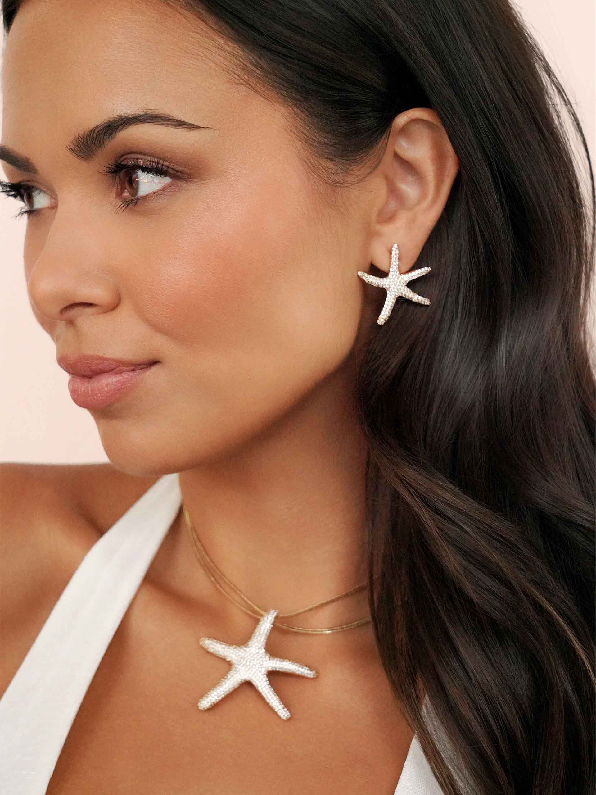 Pavè Starfish Earrings