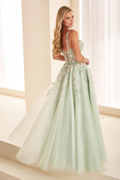 Ellie Wilde EW38124 Floral Embroidered Tulle A-Line Gown in Rose Garden, view 3 | Lady Black Tie