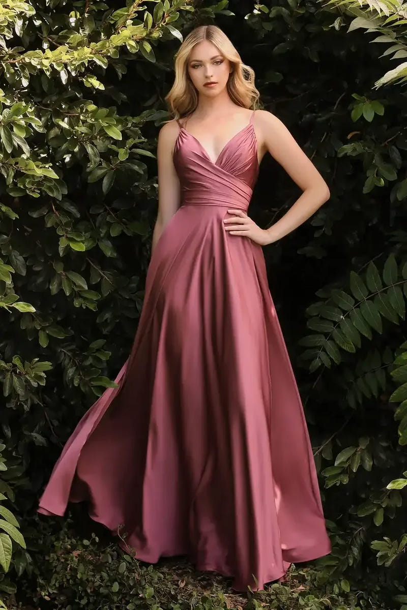 ERICA GOWN - MAUVE ROSE - SOFT SATIN A-LINE SWEETHEART NECKLINE